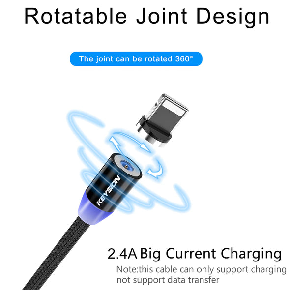 LED Magnetic USB-C, Micro, Lighting Fast Charging Cable
