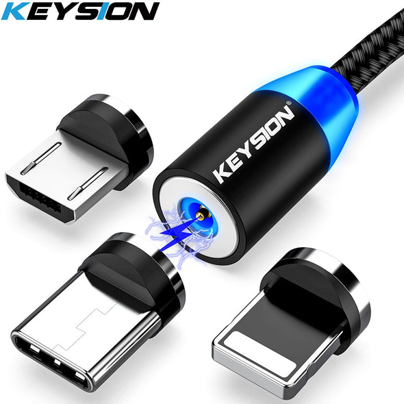 LED Magnetic USB-C, Micro, Lighting Fast Charging Cable